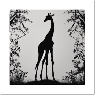 Girrafe Shadow Silhouette Anime Style Collection No. 155 Posters and Art